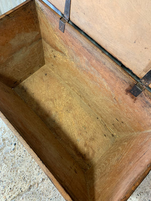 An early wooden dough bin raised on legs