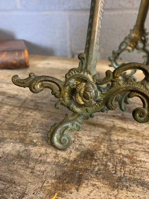 An ornate brass Rococo styled desk easel