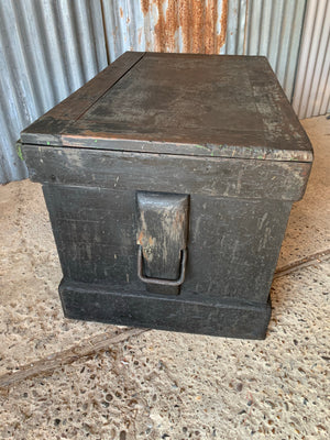 A Victorian shipwright's tool chest- ebonised with fitted interior