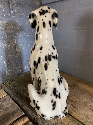 A large ceramic Dalmatian dog statue