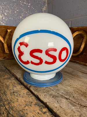 An Esso gas pump globe table lamp