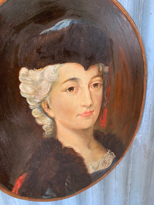 A 19th Century oil painting on copper of Konstancja Poniatowska