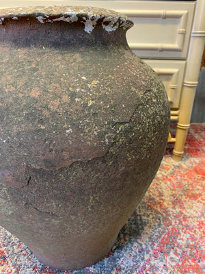 A large terracotta urn