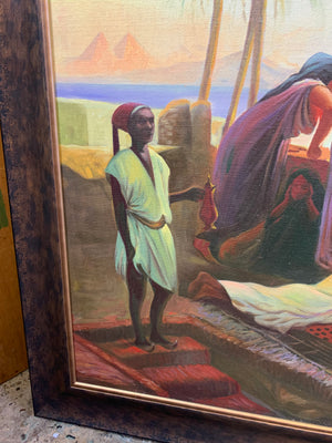 A large Orientalist oil painting ~ 113cm