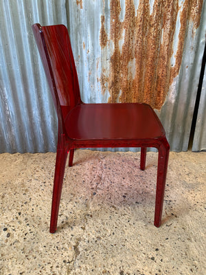 A red Italian "Blitz 640" chair by Pedrali