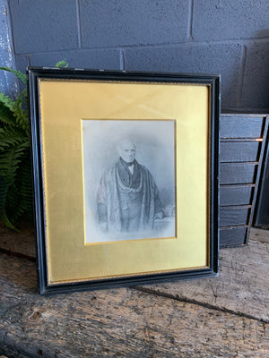 A 19th Century framed and signed pencil portrait of a gentleman