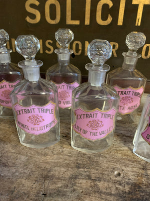 A collection of eight 19th century perfume bottles