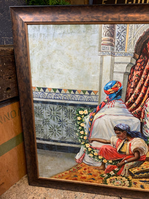 A very large Orientalist oil painting ~ 136cm
