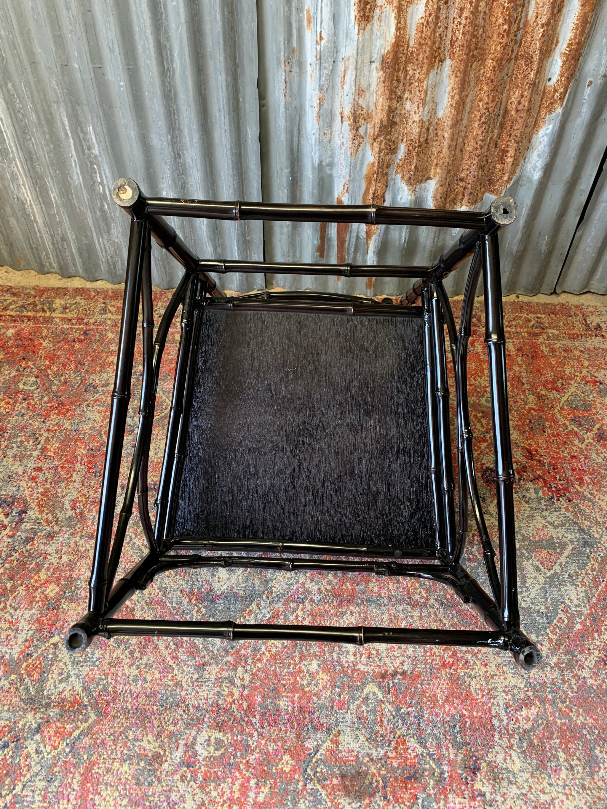 A pair of black lacquered bamboo throne chairs Belle and Beast Emporium