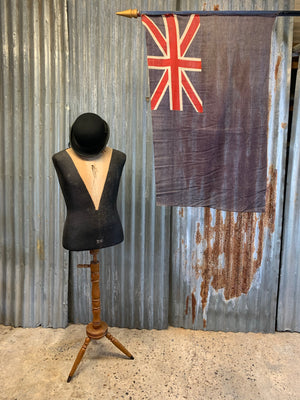 A Coronation flag on pike stand - Union Jack blue ensign