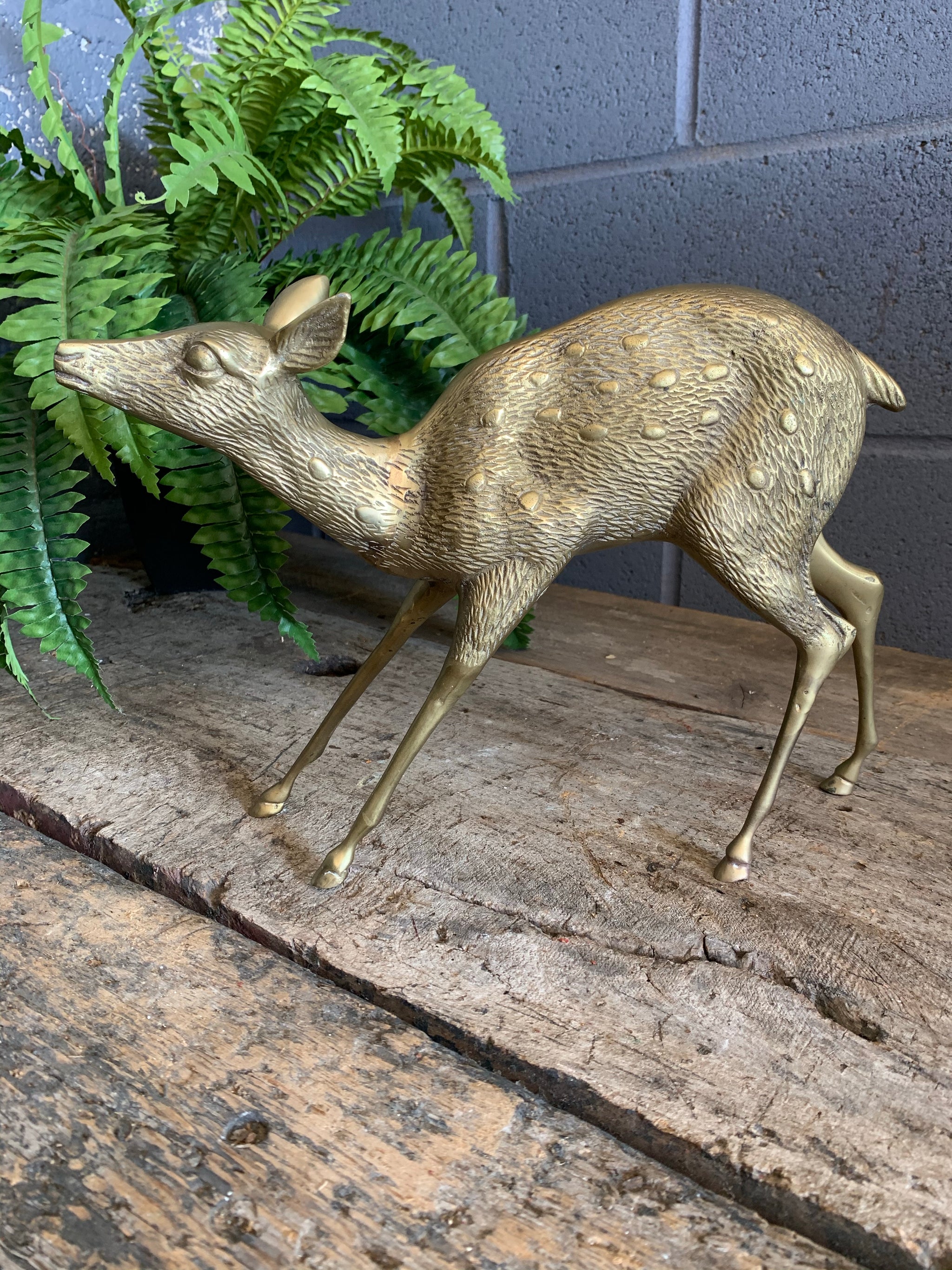 Mid-Century Hollywood Regency Brass Deer Sculpture