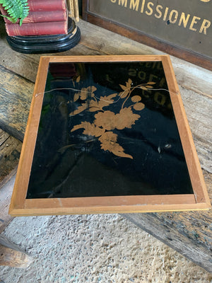 A black lacquered Chinoiserie panel