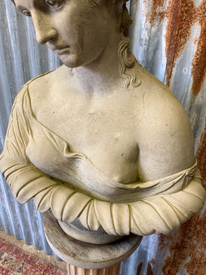 A cast stone bust of Clytie