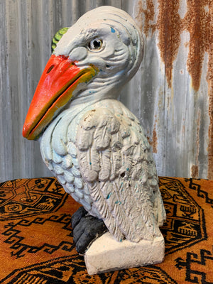 A large pelican statue