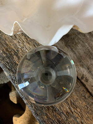 A fortune teller's crystal ball on a silver plated Art Nouveau stand