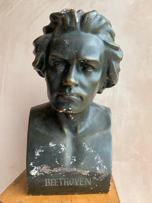 A life size plaster Beethoven bust