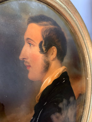 A Victorian crystoleum portrait of Prince Albert