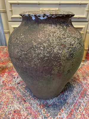 A large terracotta urn