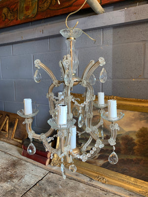 A large cut glass Marie Therese chandelier