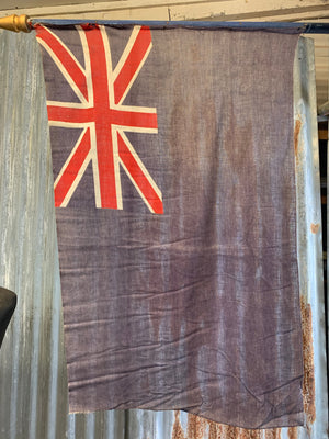 A Coronation flag on pike stand - Union Jack blue ensign