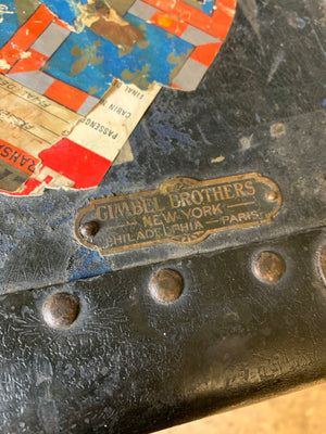 A Gimbel Brothers portmanteau wardrobe steamer trunk