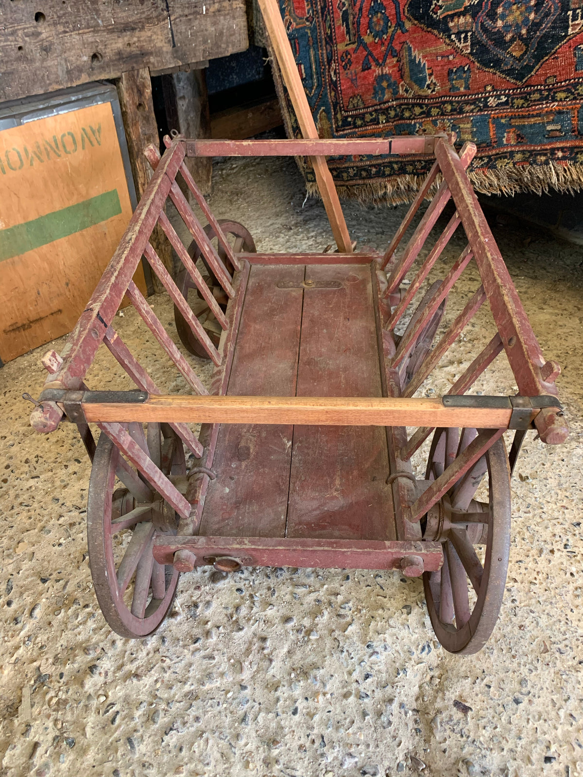 An original wooden dog cart Belle and Beast Emporium
