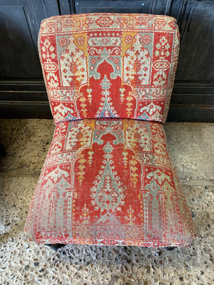 A pair of 19th century kilim carpet chairs