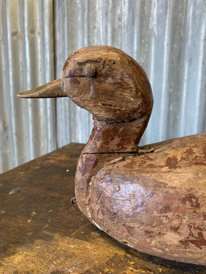 An estate made wooden duck decoy