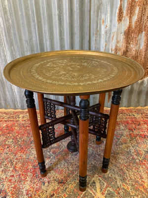 An Anglo-Indian folding tray table with bobbin base