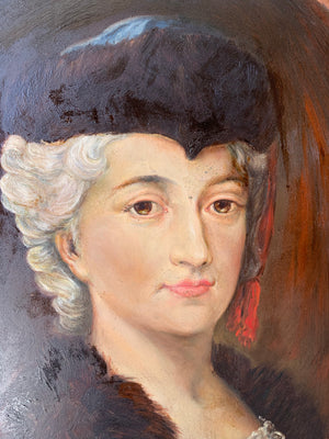 A 19th Century oil painting on copper of Konstancja Poniatowska