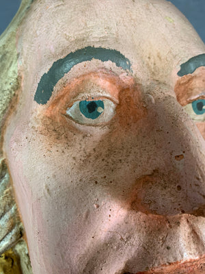 A painted plaster bust of George Washington