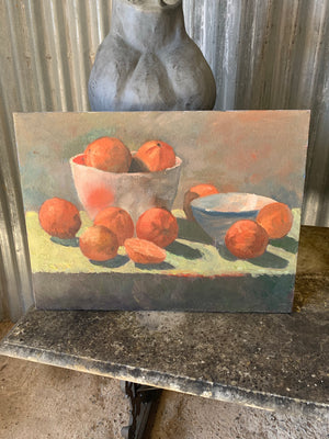 A post-impressionist still life oil on canvas - oranges