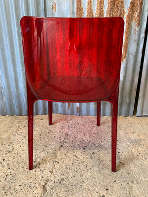A red Italian "Blitz 640" chair by Pedrali