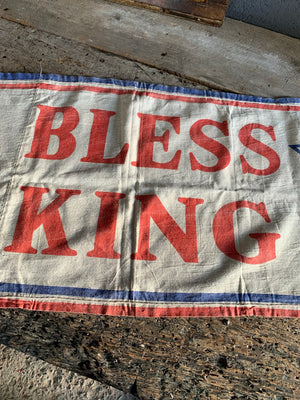 A 9ft George VI  Coronation Banner: "God Bless Our King"
