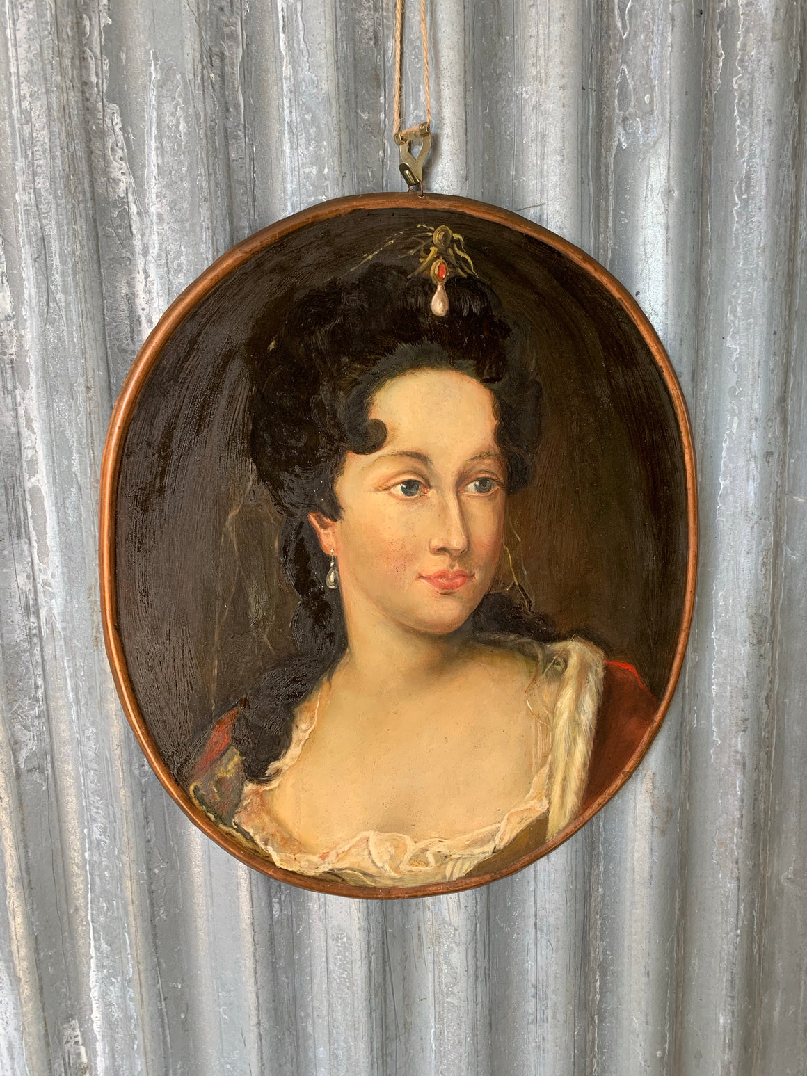 A 19th Century oil painting on copper of Anna Konstancja Von Cosel