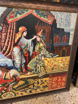 A very large Orientalist oil painting ~ 136cm