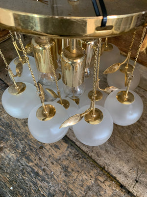 A pair of Murano glass apple chandeliers