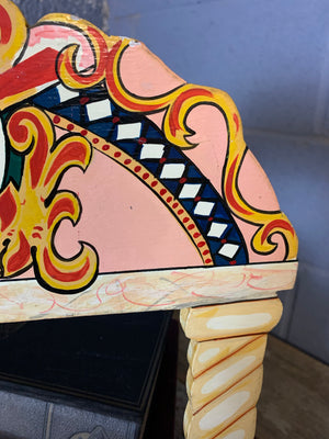 A hand-painted fairground style frame with tiger motif